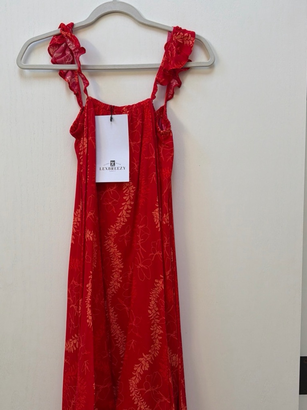 Lexbreezy Ginger Lei Red Maxi Dress